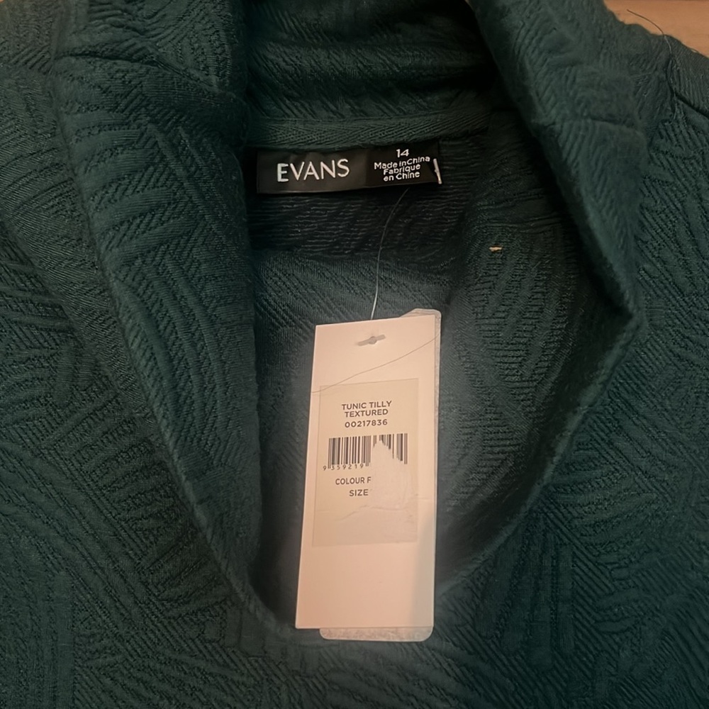 Evans Green Dress Tunic Tilly Textured — image 3 of 3